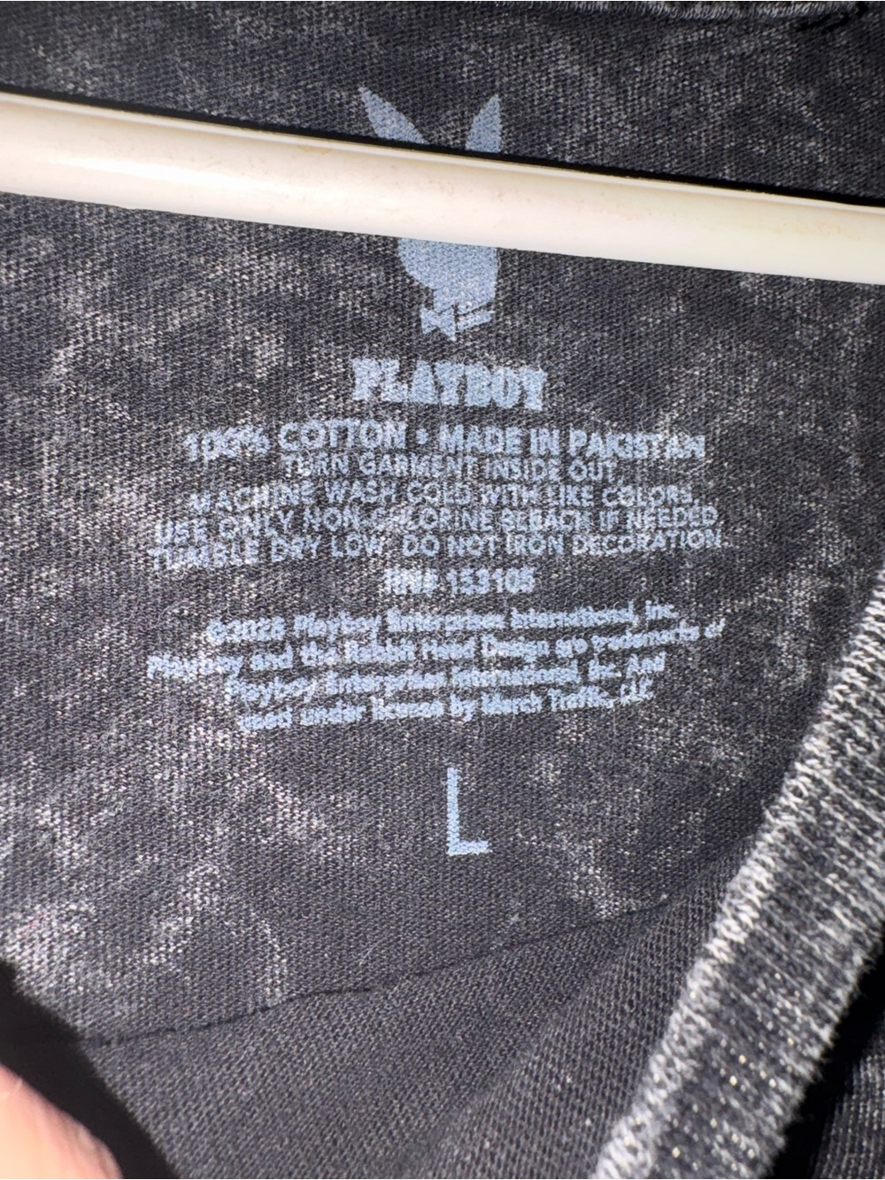 PLAYBOY Black Mineral Wash Tee with Pink Graphic - Picture 3 of 4